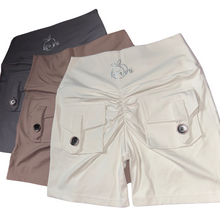 Load image into Gallery viewer, Grey pocket scrunch butt shorts