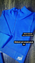 Load and play video in Gallery viewer, Blue ribbed long sleeve set
