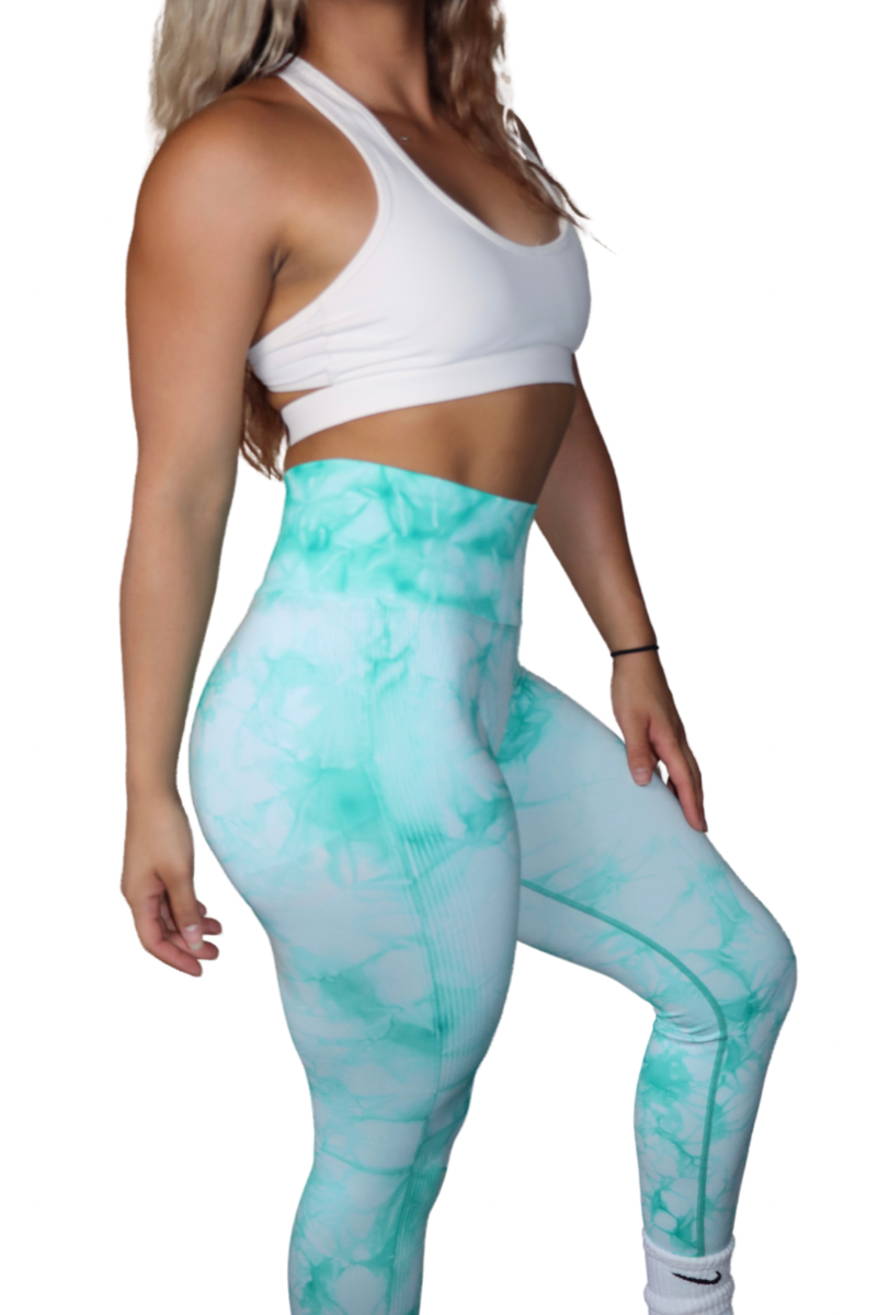 Mint tie dye leggings